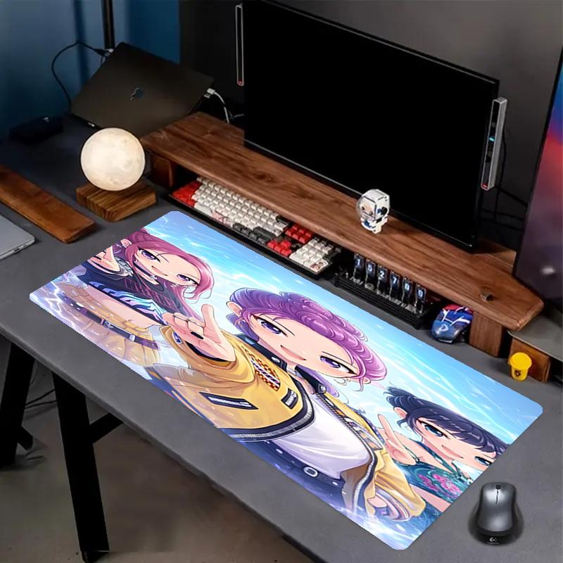 KPop Demon Hunters Print Mouse Pad, Anti‑Slip Desktop keyboard Mat, for PC Laptop Gaming Working Daily Use, Cool Festival Surprise Gift