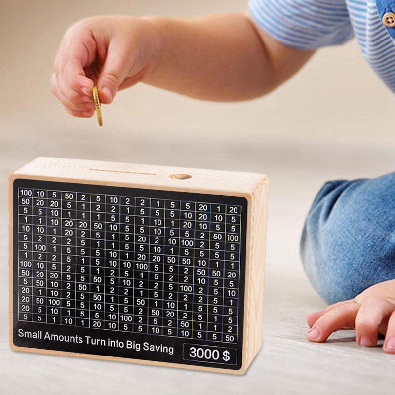 Копилка 1000/2000/3000/5000/10000 евро USD Копилка Bnak со счетчиком Деревянная копилка для сбережений и ящики с числами alcancias