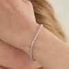 LUNNE Серебро 925 Полная закрепка Танцующий бриллиант Браслет #LSB26
