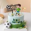 Топпер для торта на футбольную тематику: Мальчик, пинающий мяч, со вставкой 'С днем рождения'
