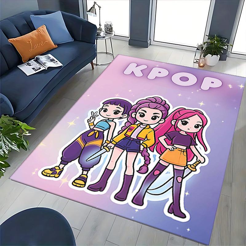 1 шт. Коврик для стула с дизайном KPOP, аниме, мультфильм - Праздничный подарок для офиса, домашнего декора, гостиной, спальни, игровой комнаты - Нескользящий ковер, подходит для всех типов пола