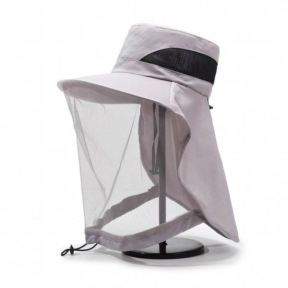 Foldable Net Cover Fisherman Hat Wide Brim Sun Protection Hat Breathable Bee Mosquito Hat Fishing