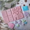 Silicone Block Christmas Wooden House Cake Mould Jelly Pudding Soap Cake Mould