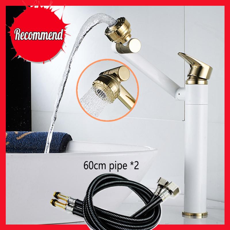 Поворотный на 1080° смеситель для раковины в ванной комнате, смеситель для раковины, монтируемый на палубе, защищенный от брызг, водопроводный кран, аэраторы для душевой насадки, смеситель, ТРУБА x 2