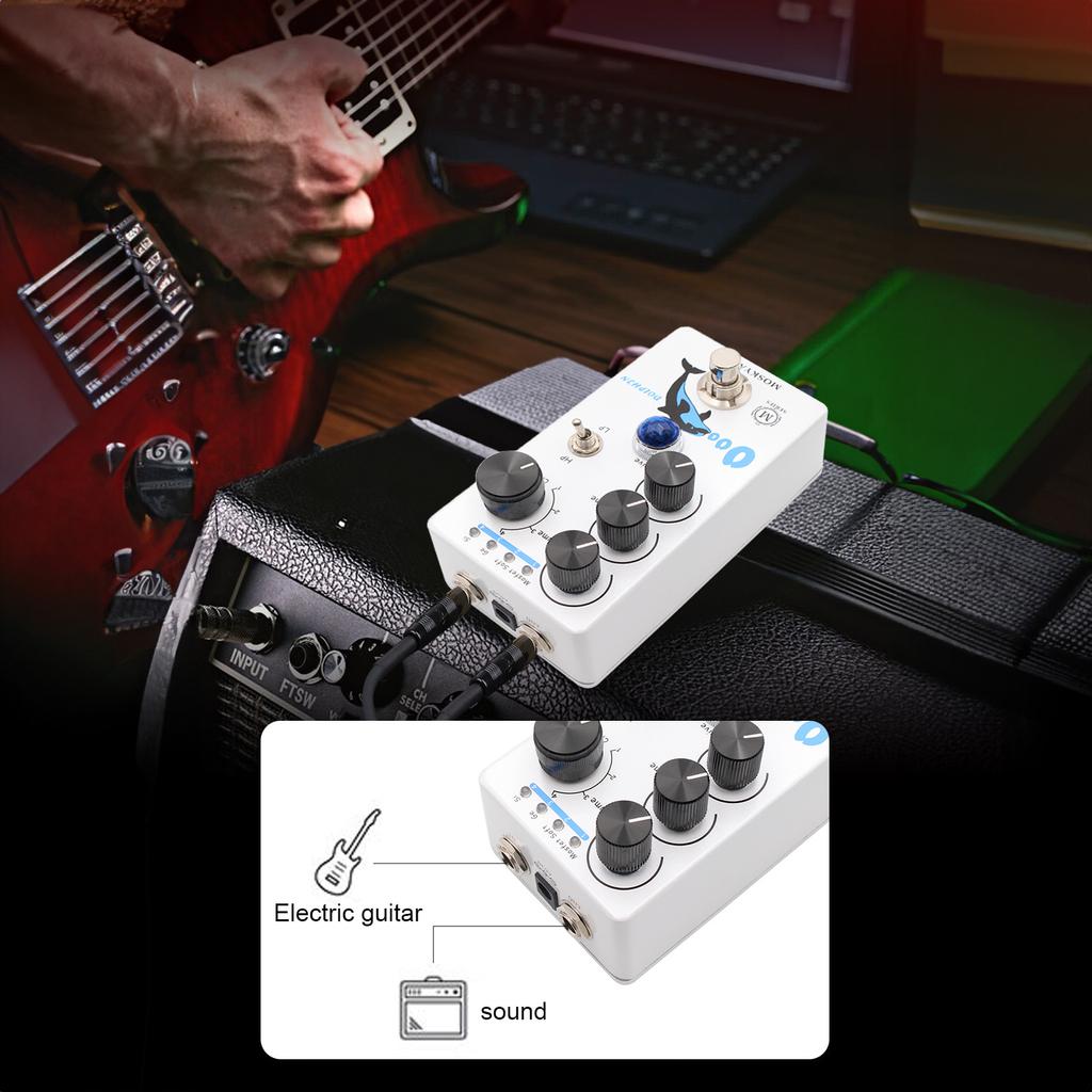 MOSKYAudio Distortion/Overdrive Guitar Effect Pedal 4 Mode Switch Volume/Tone/Drive Controls