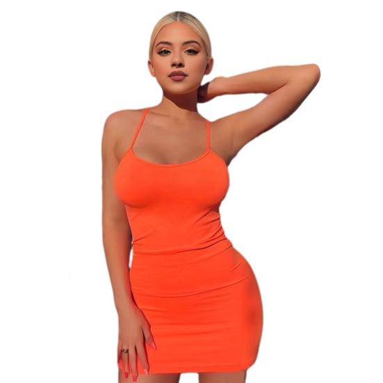 2 шт./компл. платье для горячих девушек, комплект трусиков с v-образным вырезом, сплошной цвет, узкие бретельки, эластичное мини-платье со средней талией и низким вырезом, облегающее платье для свиданий, отпуска