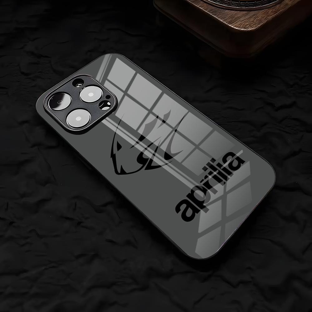 Крутой гоночный чехол A-Aprilias для IPhone 17 Air 16 E Pro Max 15 14 13 Mini 12 Pro 11 Max Plus Черная стеклянная крышка