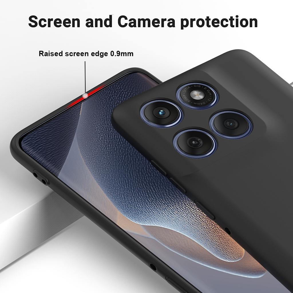 Для Motorola Edge 60 Pro 5G Чехол из жидкого силикона Задняя крышка телефона с ремешком на руку