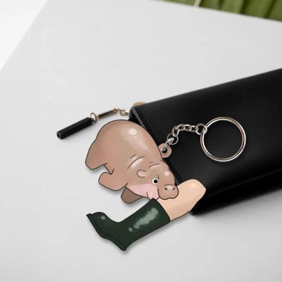 Брелок в виде бегемота, брелок в виде бегемота для любителей бегемотов, акриловая подвеска для школьной сумки на плечо