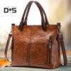 Women Shoulder Bag Smooth Waterproof Faux Leather Vintage Multi Pockets Detachable Adjustable Straps Smooth Zipper Firm Stitching Handbag for Work