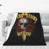 Soft Durable Blankets Travel Guns N Roses Throw Blanket Skull Knife Horror Flannel Bedspread Couch Bed Cute Sofa Bed Cover