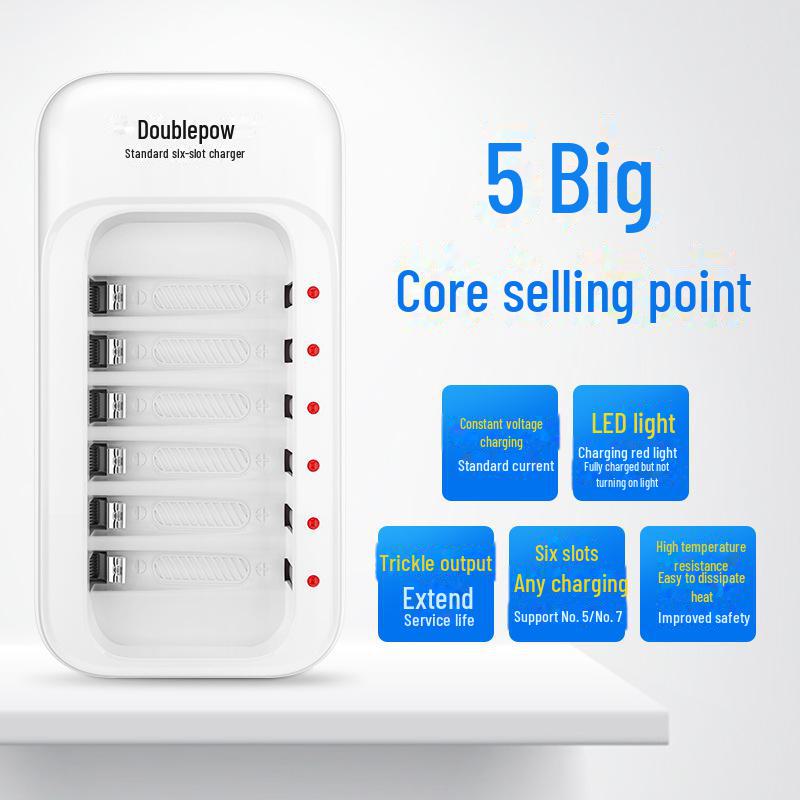 Зарядное устройство на 6 слотов для аккумуляторов AA/AAA 1,2 В NiMH