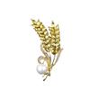 Элегантная брошь-булавка в виде колоса с кристаллами для женщин и мужчин, модная одежда, костюм, блестящие аксессуары, броши для вечеринок, ювелирные подарки
