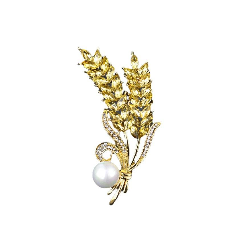 Элегантная брошь-булавка в виде колоса с кристаллами для женщин и мужчин, модная одежда, костюм, блестящие аксессуары, броши для вечеринок, ювелирные подарки