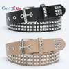 New Square Bead Rivet Belt Metal Pyramid Belt Men and Women Punk Hardware Jeans Belt Y2K Belt Designer Belt Women's Belts