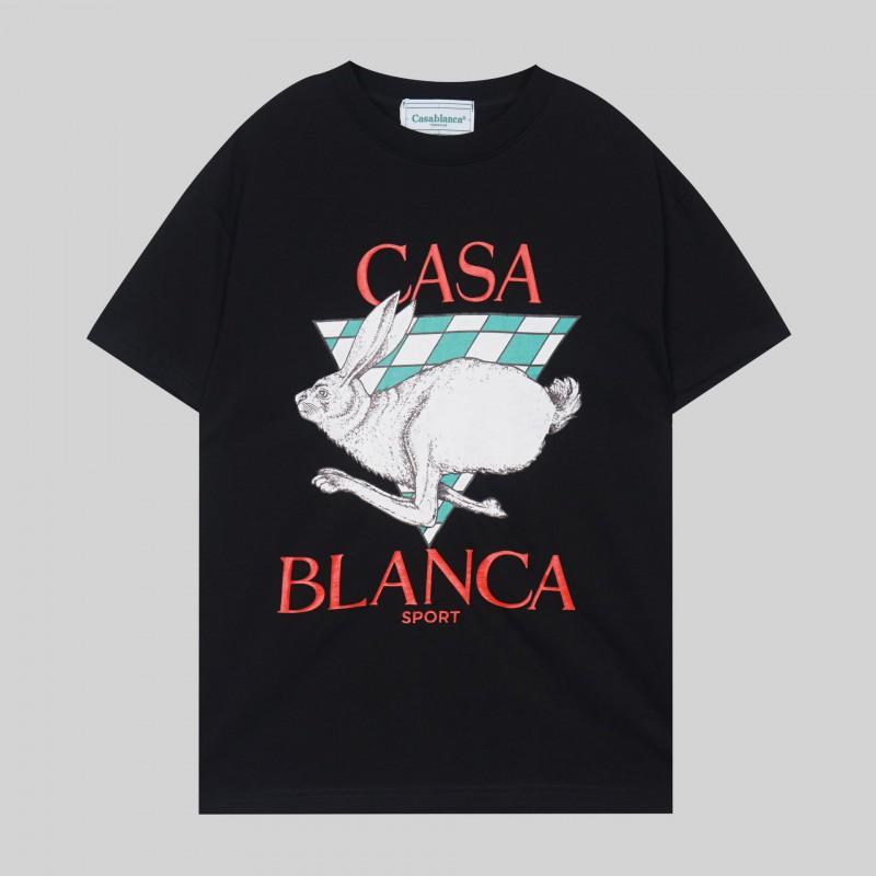 Casablanca Tropical Fruit Print Short Sleeve T-Shirt Teen Boys Casual Loose Fit Crewneck Tee