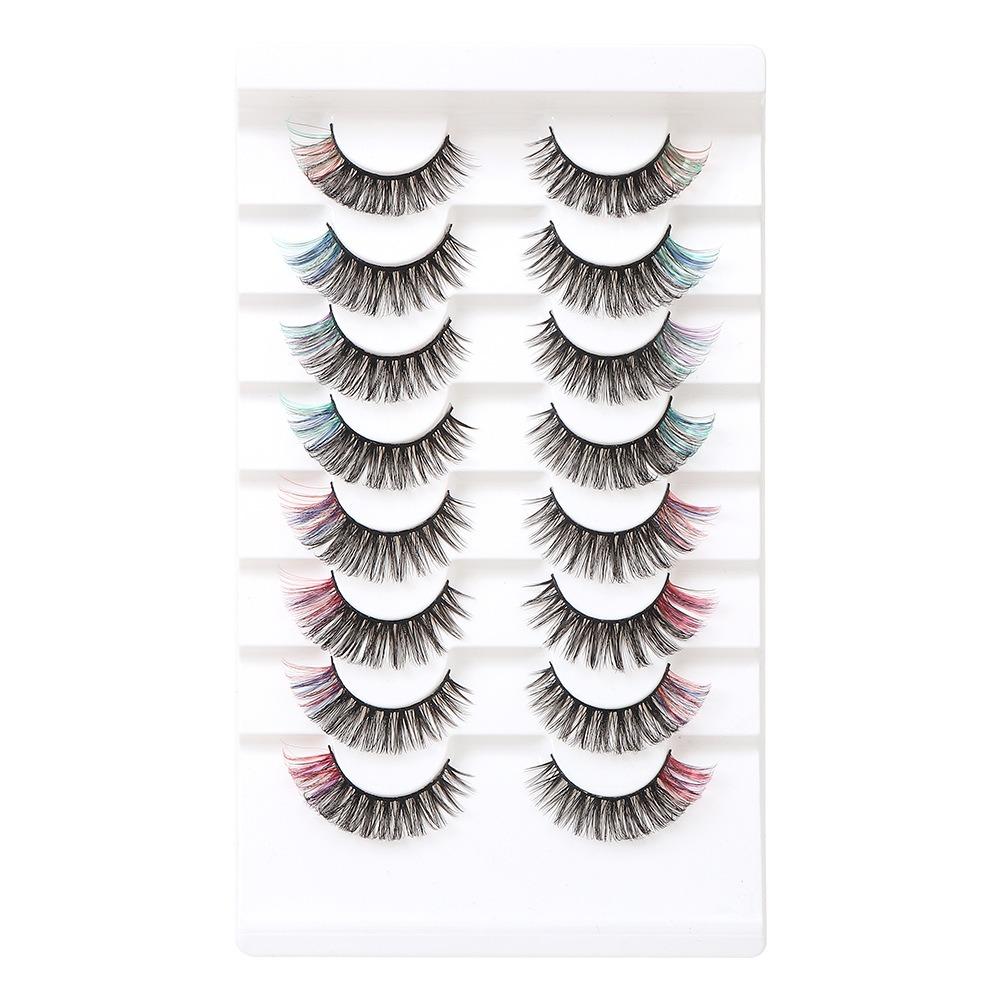 8 пар цветных ресниц яркие цвета 3D завитые накладные ресницы принадлежности для макияжа