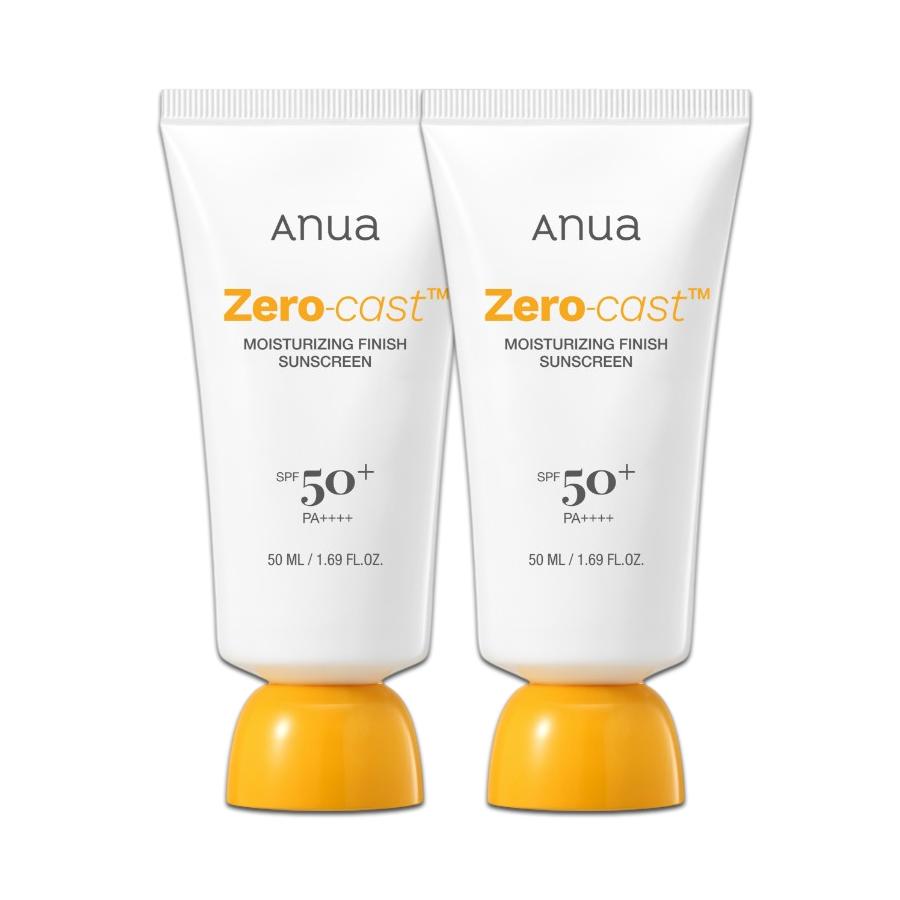 ANUA Zero Cast Hydrating Sunscreen Double Set 50ml x 2 Lightweight Korean Daily Sun Cream