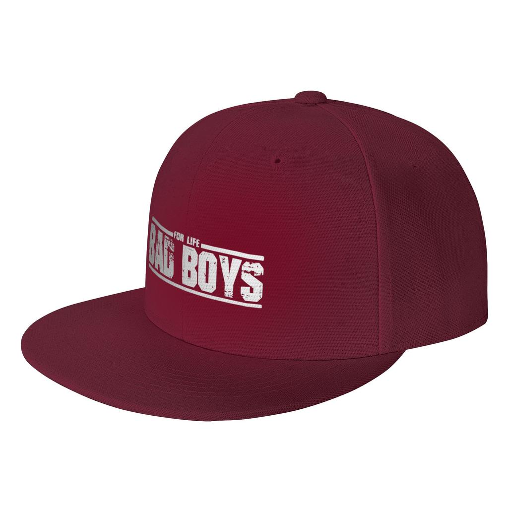 Fashion Bad Boys For Live White Logo Flat Brim Sun Hat Sports And Fitness Golf Hat Unisex