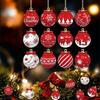 12/24/36 шт. Шары для рождественской елки Украшение Красные деревянные шары Елочные подвесные украшения Navidad Новый год Рождественская елка Украшение