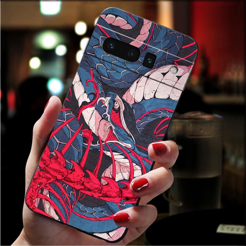 Чехол для телефона Google Pixel 8 7 Pro 7a 6A 6 Pro Pixel 8A 4A 3A 4 XL Pixel 5 6 4 3 3A XL в японском стиле Art Wave Case