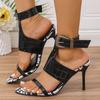 2025 New Summer Solid Color Sexy Open Toe Buckle Thin Sandals Elegant Dress Party Comfortable High Heels 35-42 Size