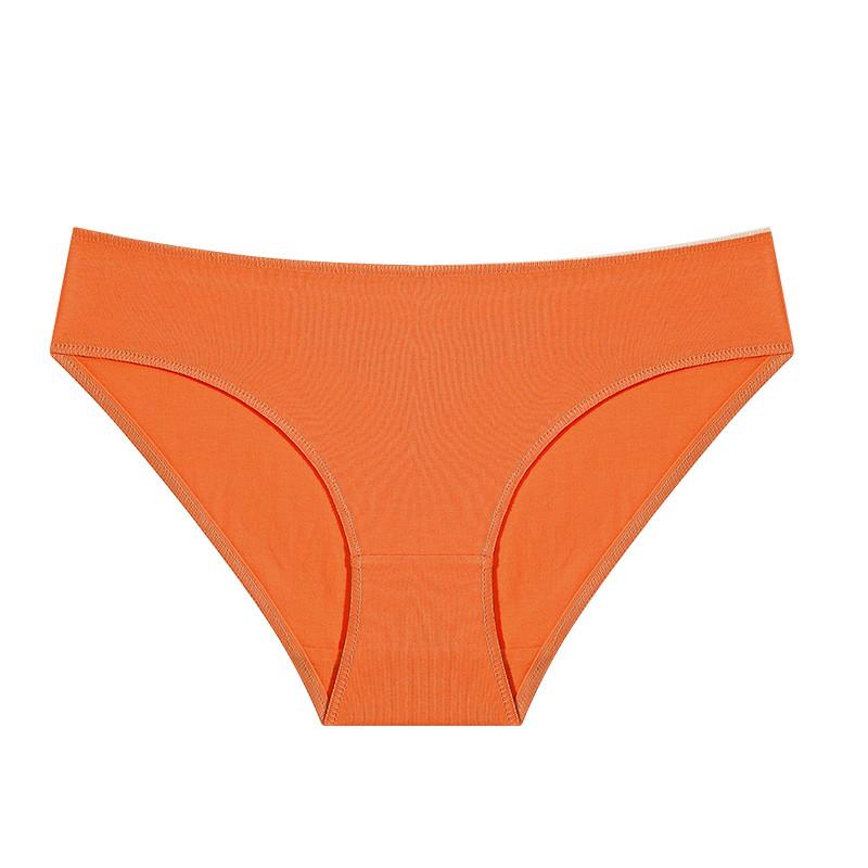 FINETOO Mid-waist Cotton Panty For Women Sexy Solid Color Lingerie Soft and Breathable Underwear