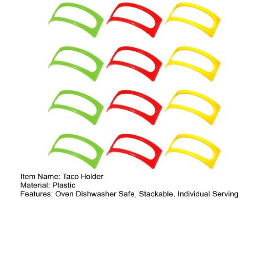 3/6/12 шт. Подставка для тако, пищевой класс, не содержит БФА, можно мыть в посудомоечной машине, индивидуальная подача, куриный ролл, тако с мягкой/твердой оболочкой, пластиковая подставка