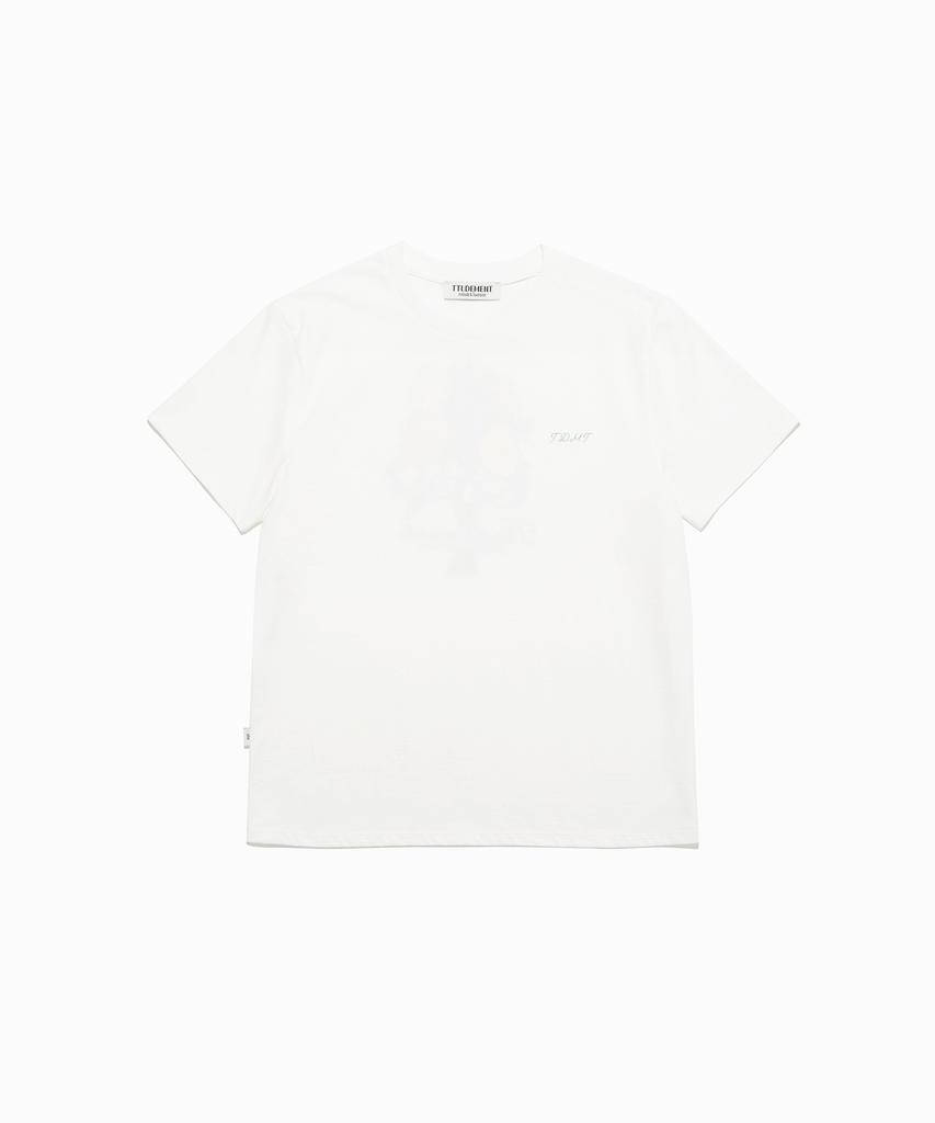 TTUDEMENT Floral Motif T-Shirt Ivory