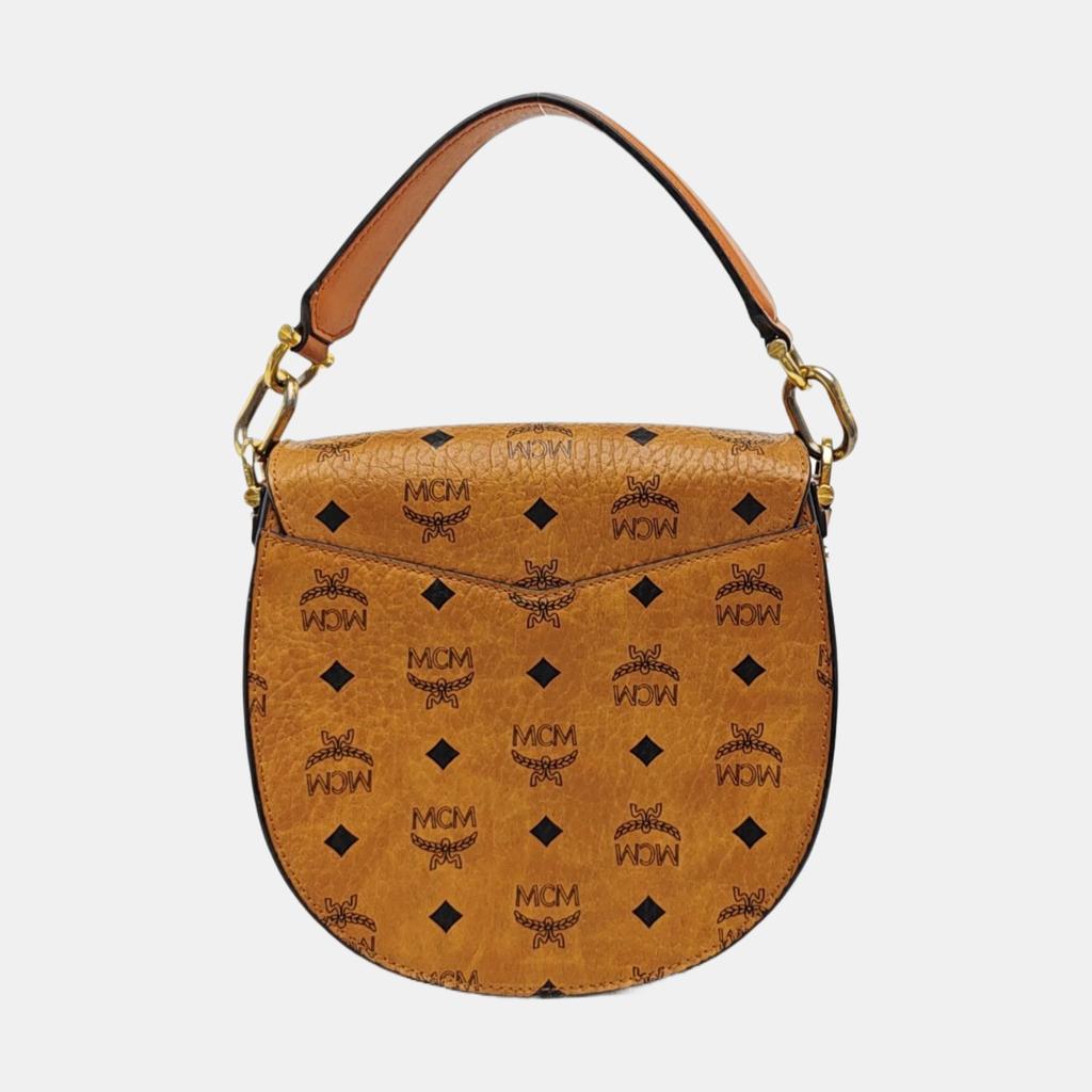[Pre-Owned] Patricia Visetos Letter Logo Leather Saddle Bag - Good #6GLF2X