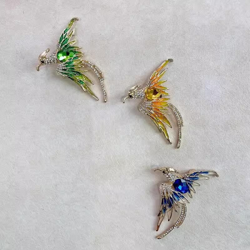 Высококачественная роскошная брошь Phoenix Diamond Brooch, модная брошь Sense с инкрустацией из кристаллов, аксессуары для пальто и костюма, подарок для женщин