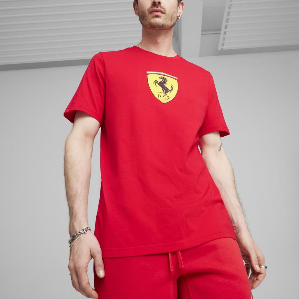 Puma Ferrari Logo Casual Crew Neck T-Shirt Men Tops Racing-Red 623805-02