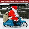1/3Pcs Christmas Helmet Cover Elastic Motorcycle Santa Claus Funny Cover Plush Santa Claus Christmas Hat for Outdoor Party Xmas