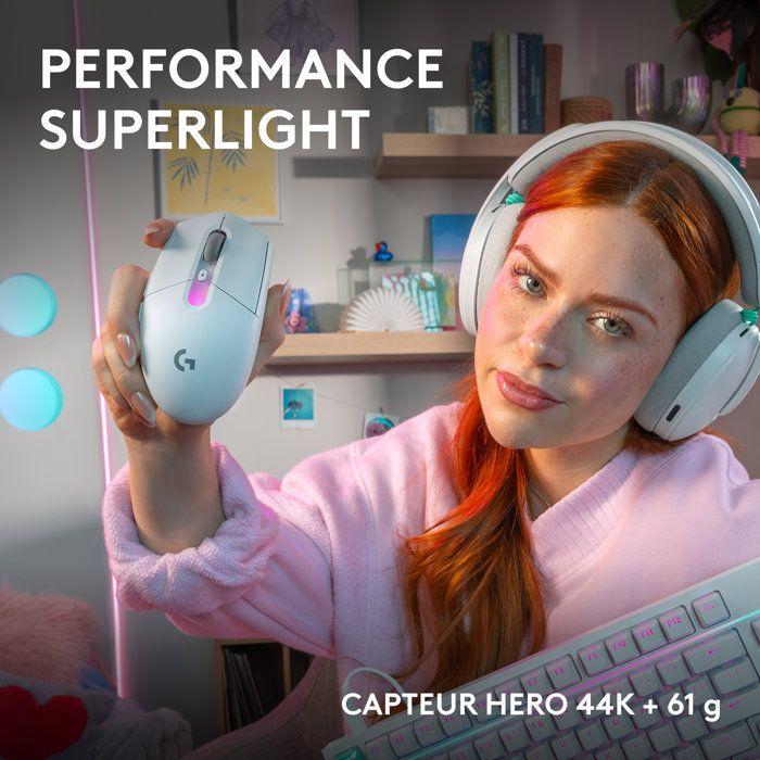 Souris gamer - Sans fil - Logitech G - G305 X Superlight - Lightspeed - Blanc