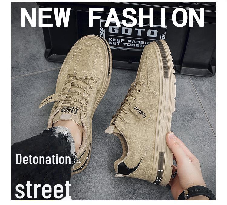Мужские кроссовки весна-лето 2024 из дышащей ткани для работы — модные, универсальные, повседневные туфли для пап на толстой подошве