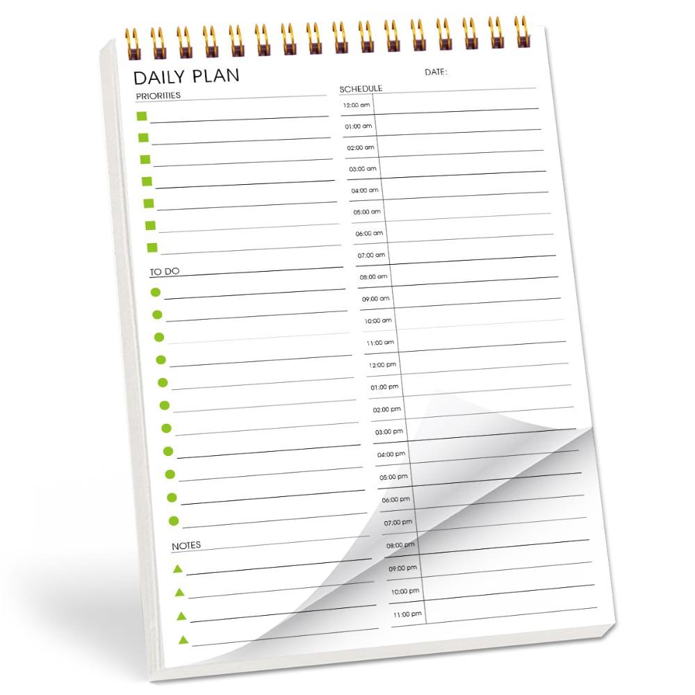 A5 Daily Plan Notepad English Layout Time Block Planner New Daily Schedule Planner Students