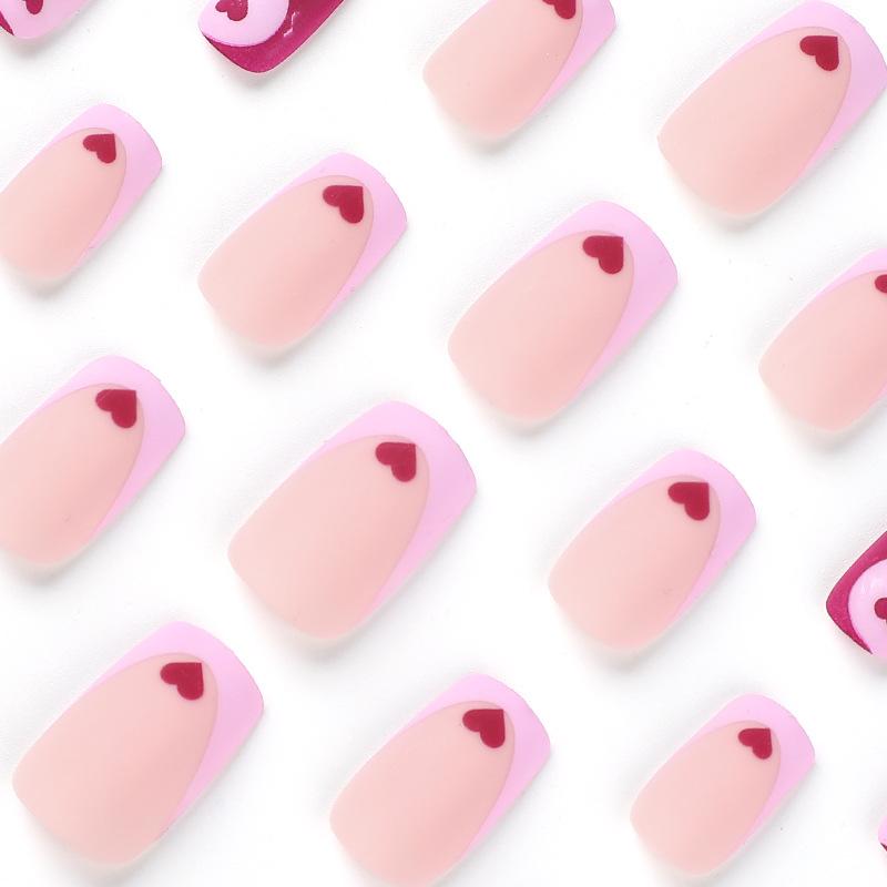 24 шт./компл., наклейки для быстрых ногтей, фиолетовые, с любовью, тай-чи, накладные ниалы, носимые водонепроницаемый маникюр, готовые ногти