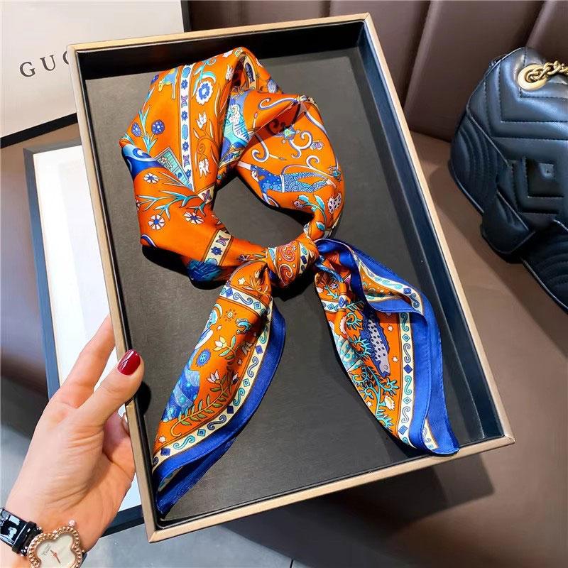 100% натуральный шелковый квадратный шарф женский бандана платок шарфы шали квадратный ворот фуляр накидки cachecol femme schals bufanda