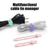 3/5/7/12/18/24Pcs Silicone Cable Tie Earphone Phone Charger Computer Power Cord Bundling Strap Reusable Elastic Wire Management Organizer Wrap