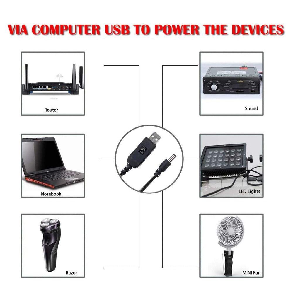 Powerbank Cable DC 5V to 12V USB Port USB Extension Cable Boost Line Boost Converter Step-up Cord