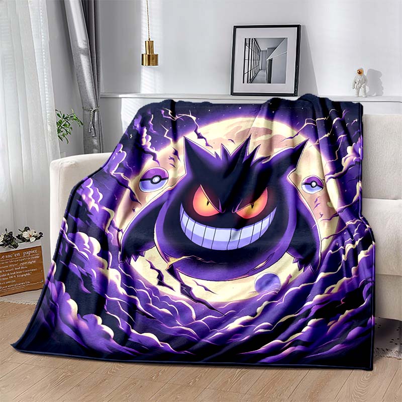 P-Pokemon G-Gengar Print Blanket Warm Soft Comfortable Home Travel Blanket Sofa Bedding Camping RV Blanket Luxury Gift Potdemiel