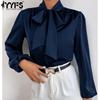 Women's Fashion Casual Spring Autumn Solid Color Print Long Sleeve Blouses & Shirts