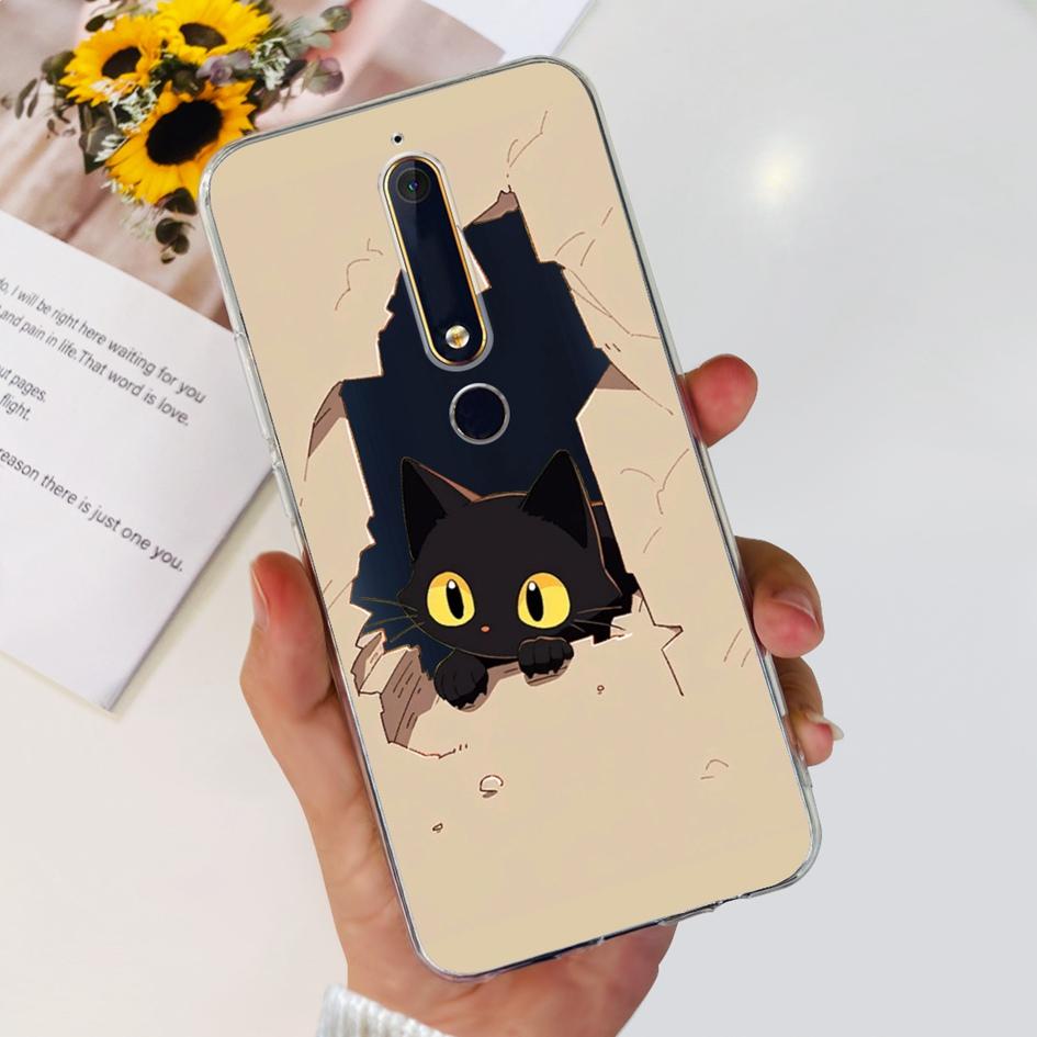 For Nokia 6 2018 Case Fashion Flower Soft Silicone Bumper For Nokia 6.1 Cover TA-1043 TA-1045 TA-1054 TA-1050 TA-1068 Phone Case