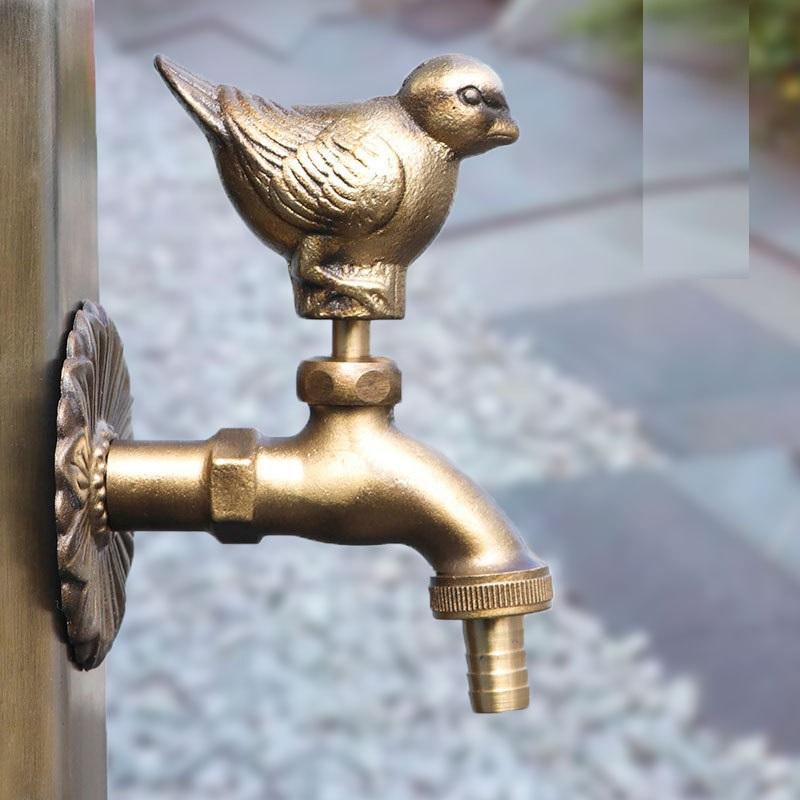Тяжелый садовый кран для животных, садовый кран для раковины, кран для птиц-воробьев