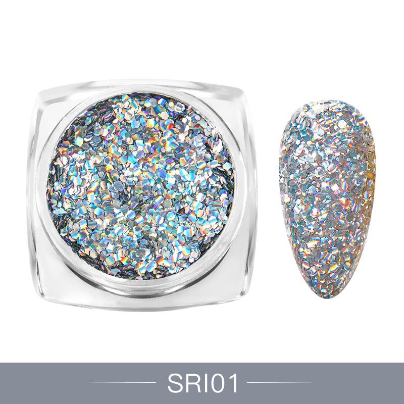 10 цветов блестящие хлопья для ногтей голографические круглые лазерные блестки порошок дизайн ногтей DIY украшения