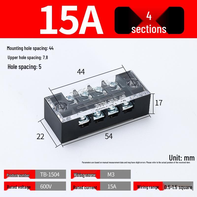 TB High Current Wire Connectors: 15-45A Terminal Blocks with 3-12 Positions