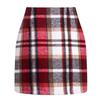 Women's, High Waisted, Plaid Skirt, Tight Fitting, Pencil, Wool, Mini Skirt