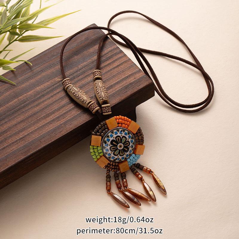 Ретро этнические ожерелья, цепочки для свитеров, универсальные подвески, подвески с кисточками и аксессуары для мужчин и женщин