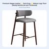 Upholstered High Stool with Low Spine Support Modern and Design Counter Chair Built-in Footrest Sturdy Construction for Adults