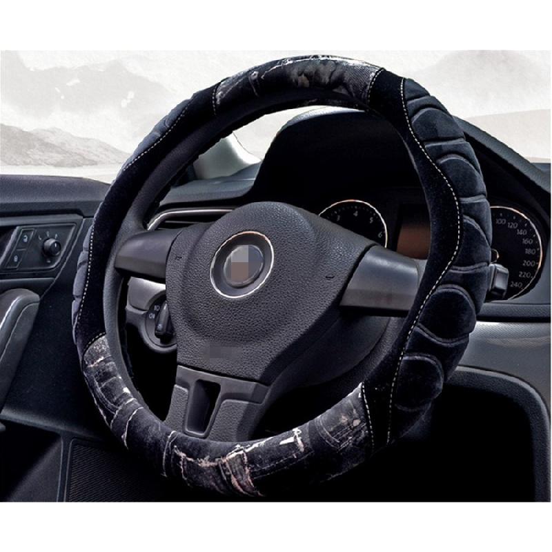 Новая универсальная короткая плюшевая оплетка на руль, флокированная, для автомобильной ручки, теплая и нескользящая